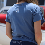 Logo Crop Top T-shirt Blue