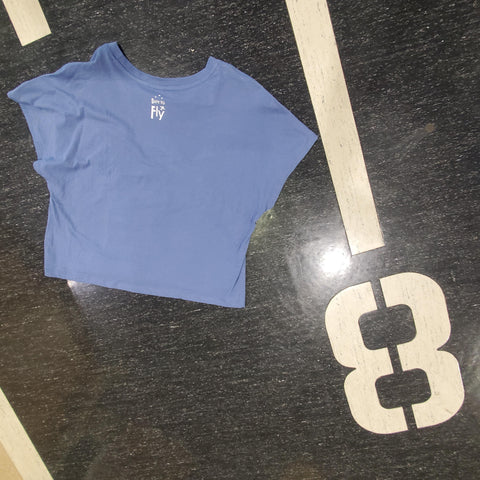 Logo Crop Top T-shirt Blue