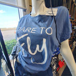 Logo Crop Top T-shirt Blue