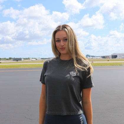 Fly Dark Grey Crop Top