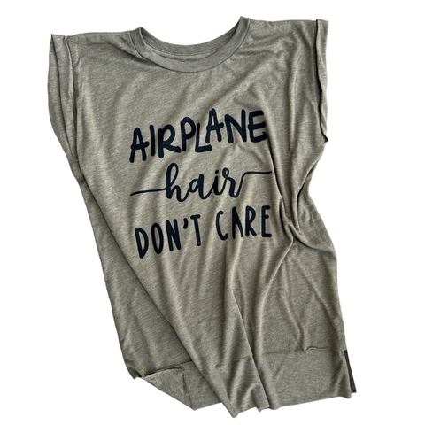 Airplane Hair Don't Care Tank Top