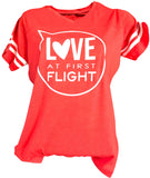 LOVE AT FIRST FLIGHT AVIATION T-SHIRT